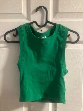 Zara Bright Green Sleeveless Tank Top Small